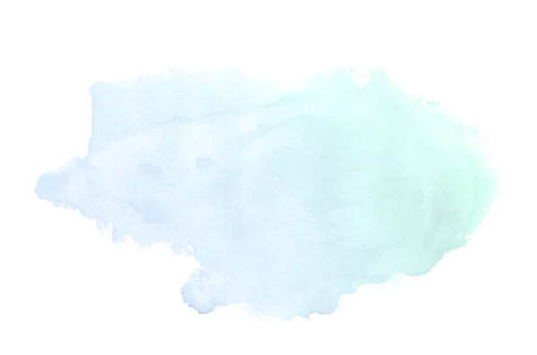 Abstraktes Aquarell-Hintergrundbild mit einem flüssigen Spritzer Aquarellfarbe, isoliert auf weiß.Blau und türkisfarbenen Pastelltönen — Stockfoto