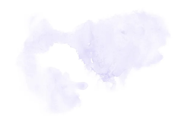 Imagem de fundo aquarela abstrata com um respingo líquido de tinta aquarelle, isolado em branco. Tons violeta — Fotografia de Stock