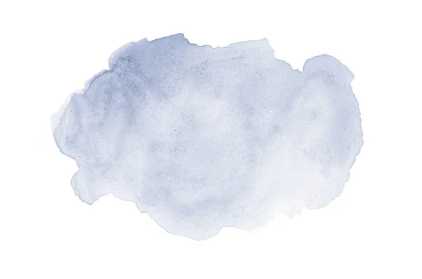 Image abstraite de fond aquarelle avec une éclaboussure liquide de peinture aquarelle, isolée sur blanc. Tons bleu foncé — Photo