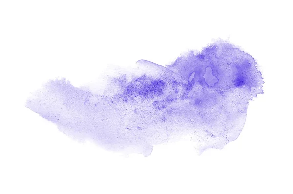 Imagem de fundo aquarela abstrata com um respingo líquido de tinta aquarelle, isolado em branco. Tons violeta — Fotografia de Stock