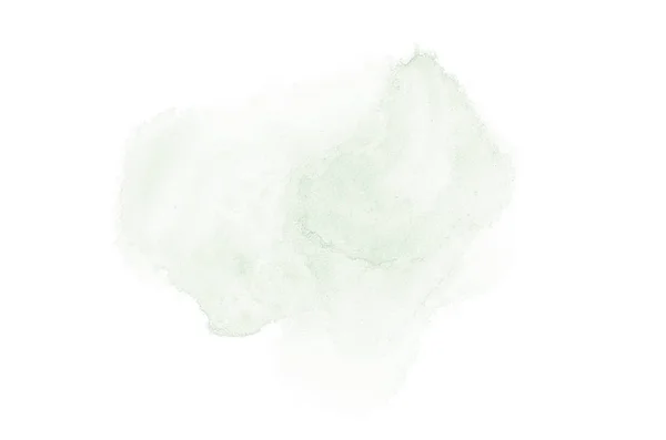 Imagem de fundo aquarela abstrata com um respingo líquido de tinta aquarelle, isolado em branco. Tons verde escuro — Fotografia de Stock