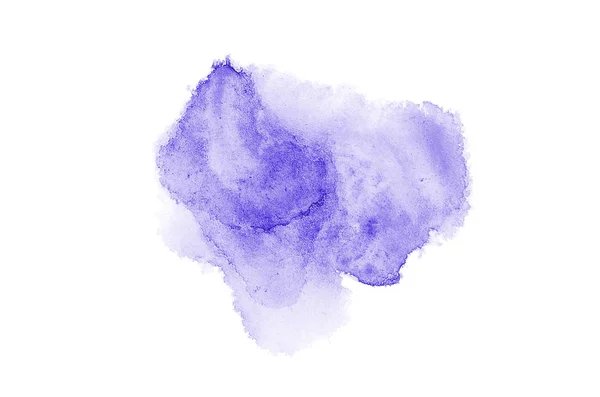 Abstrakcja akwarela obraz tła z ciekłym bryzg farby Aquarelle, izolowane na białym tle. Odcienie fioletu — Zdjęcie stockowe