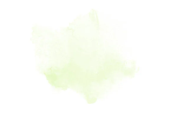 Abstract watercolor background image with a liquid splatter of aquarelle paint, isolated on white. Green tones — Stock Photo, Image