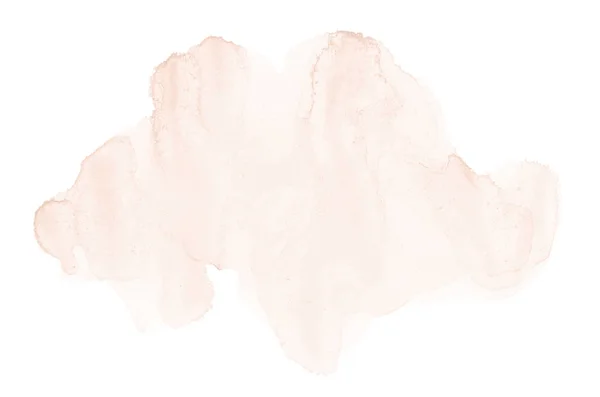 Beyaz üzerine izole edilmiş, sıvı bir kova boyası ile soyut suluboya arka plan görüntüsü. Turuncu tonları — Stok fotoğraf