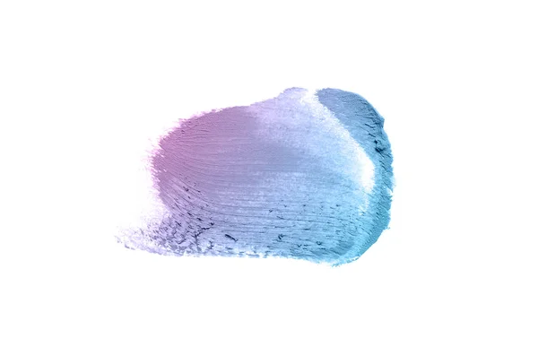 Smear and texture of lipstick or acrylic paint isolated on white background. Violet blue color — Stock Photo, Image