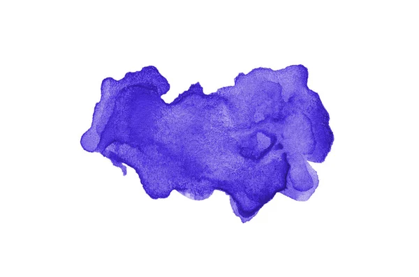 Imagen de fondo de acuarela abstracta con una salpicadura líquida de pintura acuarela, aislada en blanco. Tonos violetas — Foto de Stock