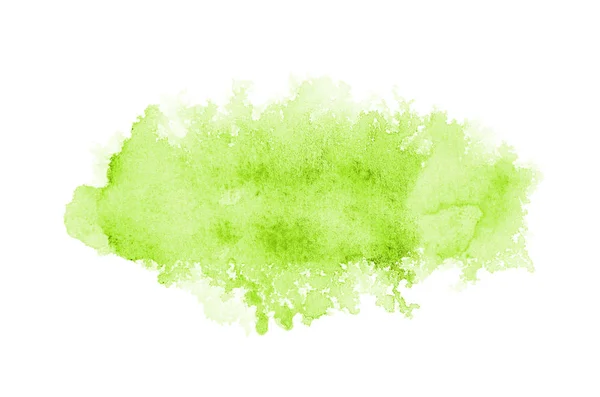 Абстрактне зображення акварельного фону з рідкою фарбою акварелі, ізольоване на білому. Світло-зелені тони — стокове фото