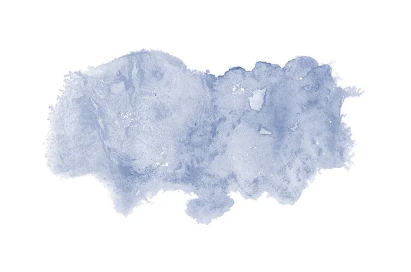 Imagen de fondo de acuarela abstracta con una salpicadura líquida de pintura acuarela, aislada en blanco. Tonos azul oscuro — Foto de Stock