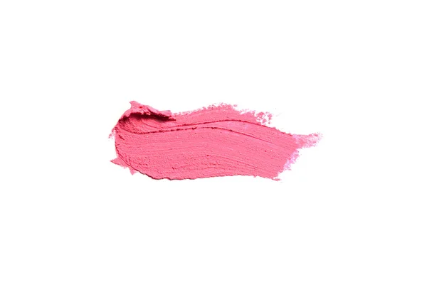 Smear and texture of lipstick or acrylic paint isolated on white — Stock Photo, Image