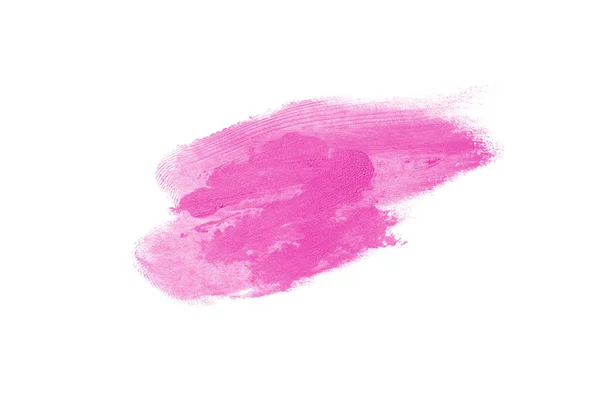 涂片和纹理的口红或丙烯酸油漆隔离在白色背景上。粉红色 — 图库照片