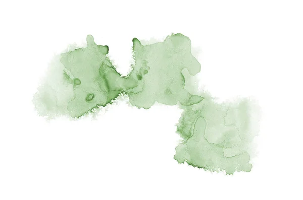 흰색에 고립 된 아쿠아렐 페인트의 액체 튀김추상 수채화 배경 이미지. 다크 그린 톤 — 스톡 사진