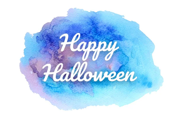 Abstraktes Aquarell-Hintergrundbild mit einem flüssigen Spritzer Aquarellfarbe. Kalte Töne. fröhliches Halloween — Stockfoto