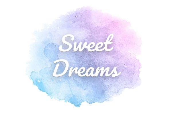 Abstract watercolor background image with a liquid splatter of aquarelle paint. Pink and blue pastel tones. Sweet Dreams — Stock Photo, Image