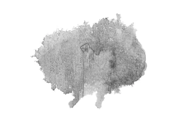 Beyaz üzerine izole edilmiş, sıvı bir kova boyası ile soyut suluboya arka plan görüntüsü. Siyah beyaz tonları — Stok fotoğraf