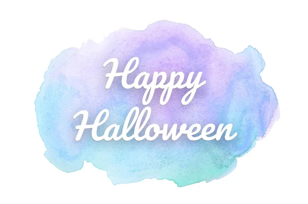 Abstraktes Aquarell-Hintergrundbild mit einem flüssigen Spritzer Aquarellfarbe. rosa und blaue Pastelltöne. fröhliches Halloween — Stockfoto