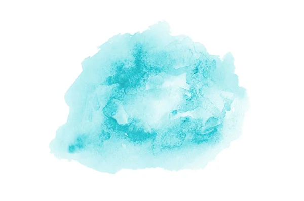 Abstract aquarel achtergrondafbeelding met een vloeibare Splatter van Aquarelle verf, geïsoleerd op wit. Licht blauwe tinten — Stockfoto