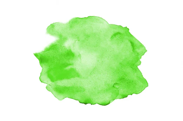 Abstract aquarel achtergrondafbeelding met een vloeibare Splatter van Aquarelle verf, geïsoleerd op wit. Groene tinten — Stockfoto