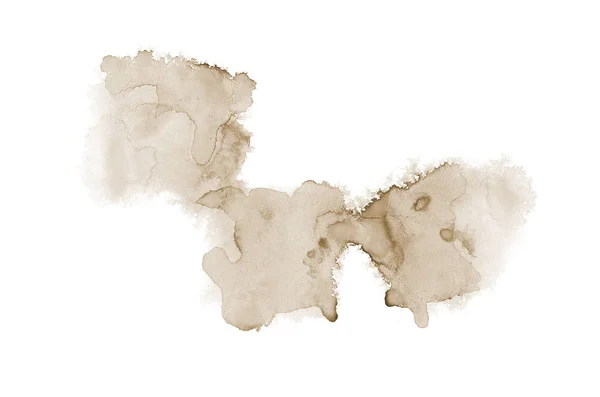 Abstract aquarel achtergrondafbeelding met een vloeibare Splatter van Aquarelle verf, geïsoleerd op wit. Bruine tinten — Stockfoto