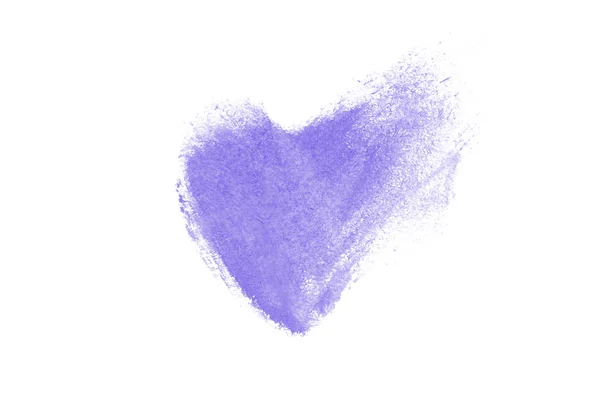 Batom líquido em forma de coração isolado sobre fundo branco. Cor violeta — Fotografia de Stock