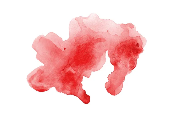 Абстрактное акварельное фоновое изображение с жидкими брызгами акварельной краски, выделенной на белом. Красные тона — стоковое фото