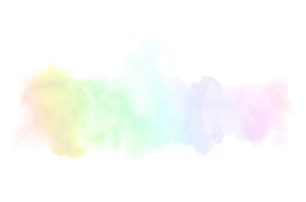 Abstract aquarel achtergrondafbeelding met een vloeibare Splatter van Aquarelle verf, geïsoleerd op wit. Regenboog tinten — Stockfoto