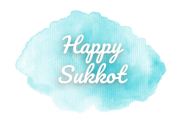 Imagen de fondo de acuarela abstracta con una salpicadura líquida de pintura acuarela. Tonos azules claros. Feliz Sukkot. —  Fotos de Stock