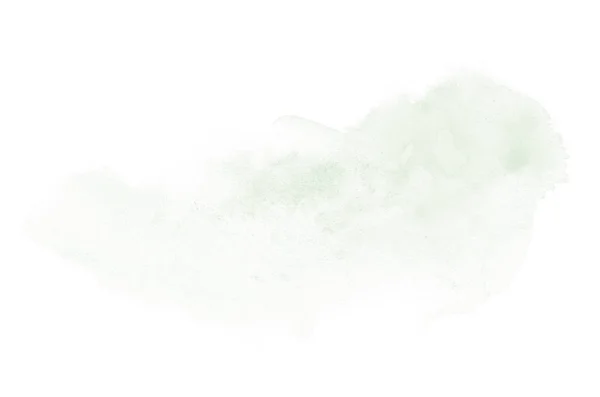 Beyaz üzerine izole edilmiş, sıvı bir kova boyası ile soyut suluboya arka plan görüntüsü. Koyu yeşil tonları — Stok fotoğraf