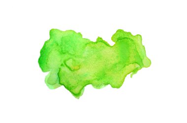 Beyaz üzerine izole edilmiş, sıvı bir kova boyası ile soyut suluboya arka plan görüntüsü. Bahar tonları