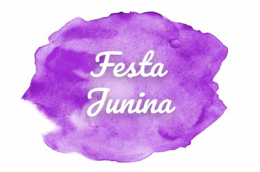 Kova boyası sıvı bir sıçrama ile soyut suluboya arka plan görüntüsü. Mor tonları. Festa Junina