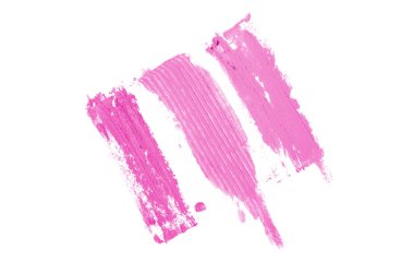 Smear ve ruj veya akrilik boya beyaz arka plan üzerinde izole doku. Pembe renk