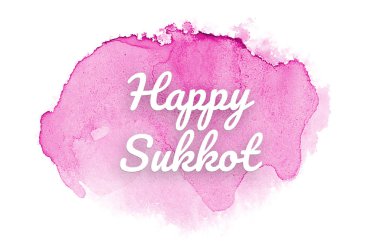 Kova boyası sıvı bir sıçrama ile soyut suluboya arka plan görüntüsü. Pembe tonları. Mutlu Sukkot