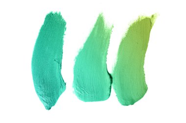 Smear ve ruj veya akrilik boya beyaz izole doku