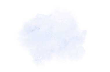 Beyaz üzerine izole edilmiş, sıvı bir kova boyası ile soyut suluboya arka plan görüntüsü. Mavi tonları