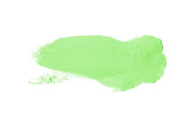 Smear ve ruj veya akrilik boya beyaz arka plan üzerinde izole doku. Yeşil renk