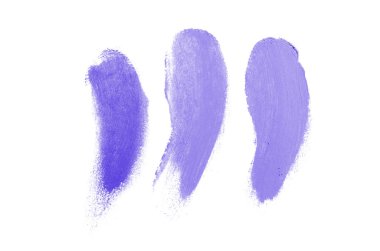 Yayma ve doku ruj veya akrilik boya beyaz arka plan üzerinde izole. Kontur lipgloss ya da sıvı oje renk örneği leke örneği. Güzellik kozmetik tasarım için öğe. Menekşe rengi