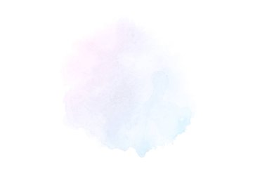 Beyaz üzerine izole edilmiş, sıvı bir kova boyası ile soyut suluboya arka plan görüntüsü. Pembe ve mavi pastel tonları