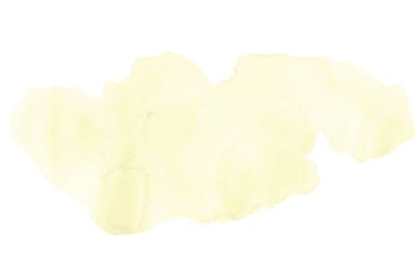 Beyaz üzerine izole edilmiş, sıvı bir kova boyası ile soyut suluboya arka plan görüntüsü. Sarı tonları