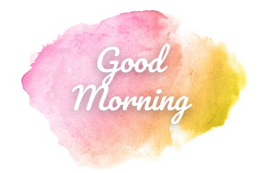 Kova boyası sıvı bir sıçrama ile soyut suluboya arka plan görüntüsü. Pembe ve sarı tonları. Günaydın