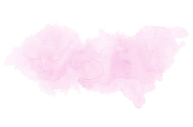 Beyaz üzerine izole edilmiş, sıvı bir kova boyası ile soyut suluboya arka plan görüntüsü. Pembe tonları