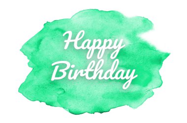 Kova boyası sıvı bir sıçrama ile soyut suluboya arka plan görüntüsü. Turkuaz tonları. Doğum günün kutlu olsun