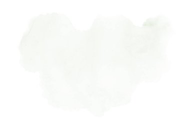 Beyaz üzerine izole edilmiş, sıvı bir kova boyası ile soyut suluboya arka plan görüntüsü. Koyu yeşil tonları