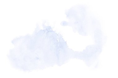 Beyaz üzerine izole edilmiş, sıvı bir kova boyası ile soyut suluboya arka plan görüntüsü. Mavi tonları