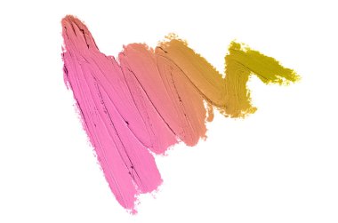 Smear ve ruj veya akrilik boya beyaz izole doku