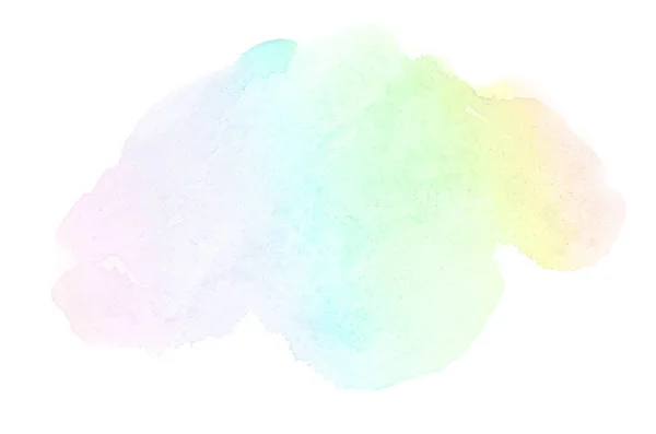 Abstraktes Aquarell-Hintergrundbild mit einem flüssigen Spritzer Aquarellfarbe, isoliert auf Weiß. Regenbogentöne — Stockfoto