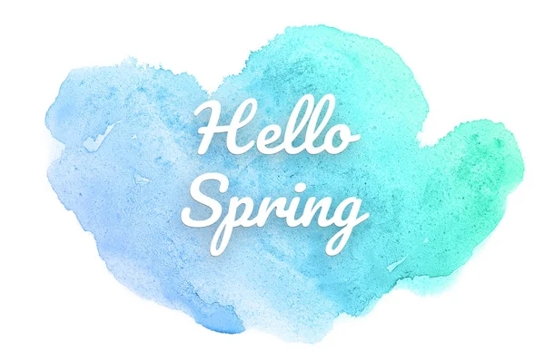 Abstract watercolor background image with a liquid splatter of aquarelle paint.Blue and turquoise pastel tones. Hello spring — Stock Photo, Image