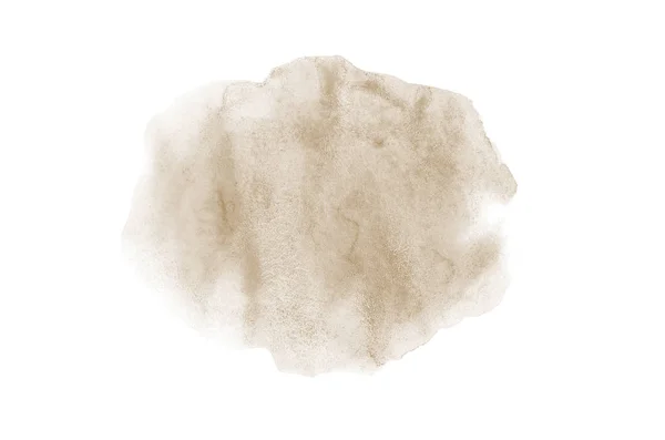 흰색에 고립 된 아쿠아렐 페인트의 액체 튀김추상 수채화 배경 이미지. 브라운 톤 — 스톡 사진