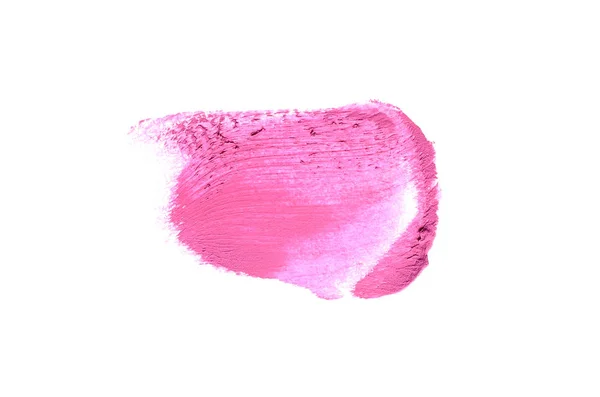 Smear and texture of lipstick or acrylic paint isolated on white — Stock Photo, Image