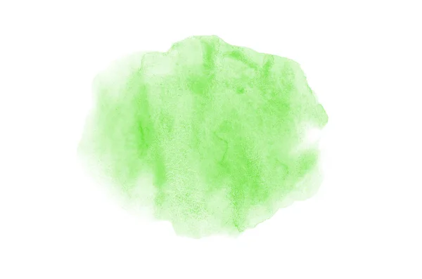 Imagen de fondo de acuarela abstracta con una salpicadura líquida de pintura acuarela, aislada en blanco. Tonos verdes — Foto de Stock