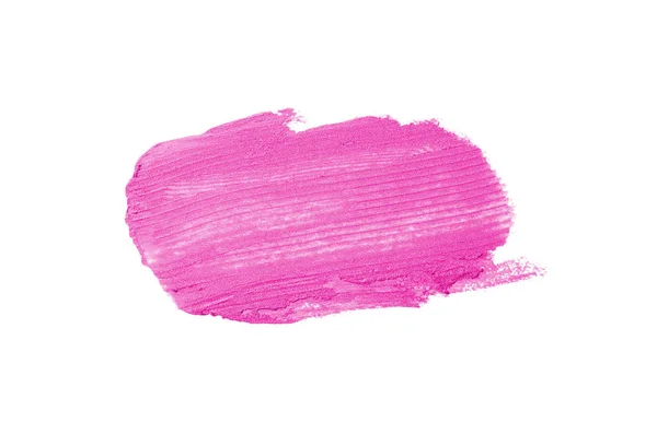 白い背景に分離された口紅やアクリル塗料のスミアとテクスチャ。ピンク色 — ストック写真