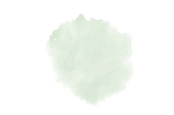 Imagen de fondo de acuarela abstracta con una salpicadura líquida de pintura acuarela, aislada en blanco. Tonos verde oscuro — Foto de Stock